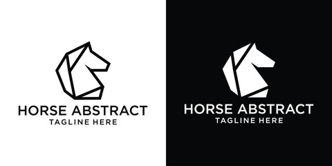 Wall Mural - logo design horse line simple abstract