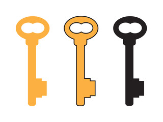 Poster - Key icon. Three keys icon isolated, minimal design. Vector illustration