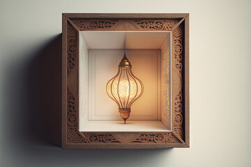 Sticker - A beautiful box of the lamp on the wall. Vintage decoration of lamp. No people. Generative AI