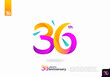 Number 36 logo icon design, 36th birthday logo number, 36th anniversary.