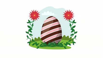 Canvas Print - spring striped color egg painted animation