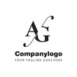 simple black letter ag for logo company design