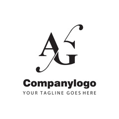 Wall Mural - simple black letter ag for logo company design