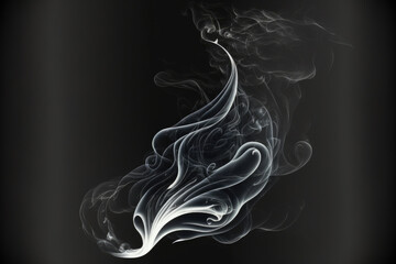 Poster - Smoke in white, isolated on a dark background. Generative AI