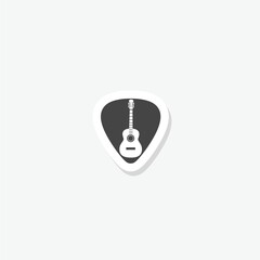 Wall Mural - Guitar pick icon sticker isolated on gray background