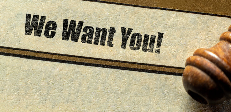 We Want You! words the chapter heading title at the start of page  NewYou, Goal, Resolution, health, Love, and Business Concept