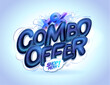 Combo offer web banner mockup with glossy lettering