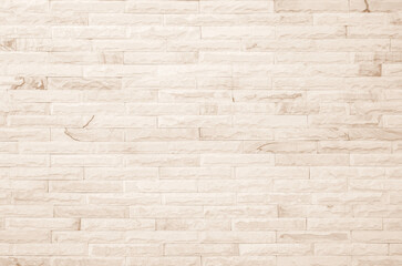 Wall Mural - Empty background of wide cream brick wall texture. Beige old brown brick wall concrete or stone textured, wallpaper limestone abstract.