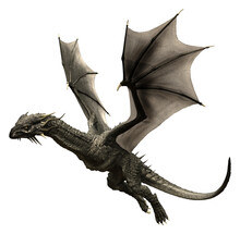 3d Render Black Dragon, Fantasy Creature