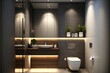 Modern bathroom interior, toilet interior ideas.