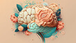 © alina - Mental Health, State of Mind, Human brain with flowers, Generative AI