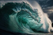 © 2rogan - On the north shore of Oahu, Hawaii, a perfect large breaking ocean barrel wave was captured. Generative AI