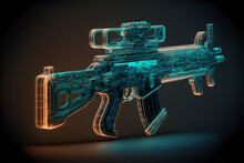 Hologram Assault Rifle, Created With Generative AI Technology