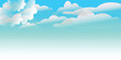 Blue sky with white fluffy cloud design vector