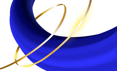 Wall Mural - abstract fluid with golden waves
