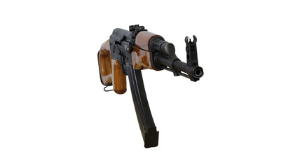 Wall Mural - ak-47 military rifle isolated , front view