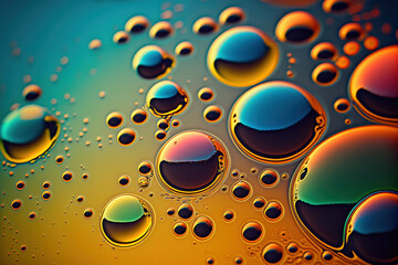 Wall Mural - Oil drops Abstract colorful background, Ai generated