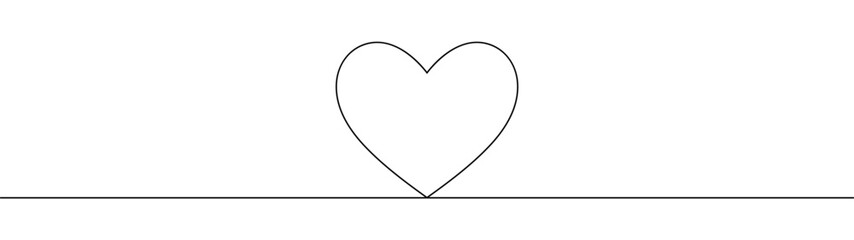 Wall Mural - heart. abstract love symbol. continuous line art drawing vector illustration. simple