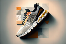 Cool Designer Sport Sneakers Shoes Concept Idea. Creative Footwear Innovative Fashion Style. Ai Generated