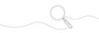 One continuous line of magnifying glass. Continuous line drawing of a magnifying glass. Vector illustration