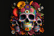 © Andrew - Day of the Dead celebration Sugar Skulls and Flowers