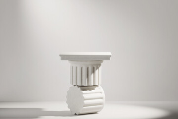 playful composition minimal classic column podium product display showcase 3d render background composition in greek style front view