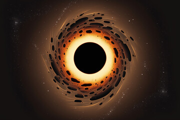 Wall Mural - Space black hole above a star field. Generative AI