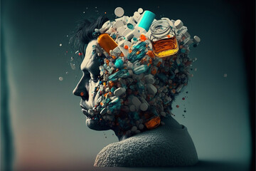 concept of substance addiction. the struggle and journey of individuals affected by the condition. a