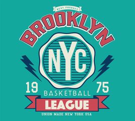 Varsity Sports League - new york basketball college league vector illustration for boys sportswear