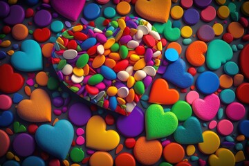 Wall Mural - Valentine Abstract Heart Wallpaper