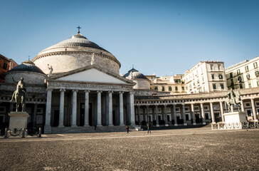 Wall Mural - The Church of San Francesco di Paolo in the Piazza del Plebiscito which is the main square of the City of Napoli, Naples, Italy.