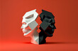 Dualizm ludzkiej natury - dwie twarze, Dualism of human nature - two faces - AI Generated