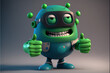 Pozytywny kosmita - postać 3D, Positive alien - 3D character - AI Generated
