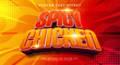 © Niestart Creation - Spicy chicken 3d editable vector text style effect, suitable for spicy food product