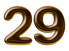 Number 29 Design With Balloon Style In 3d Render 