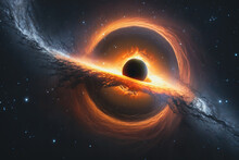 Intense Gravitational Pull Of A Supermassive Black Hole, Generative AI