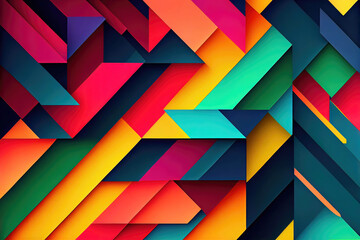 Wall Mural - Colorful origami paper as abstract wallpaper background (Generative AI)