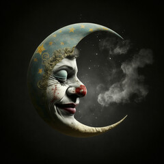 Wall Mural - clown moon