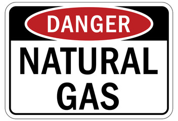 Wall Mural - Methane warning chemical sign and labels natural gas