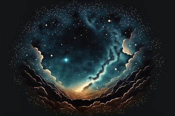 Wall Mural - dark sky with stars. Our galaxy is the Milky Way. Generative AI