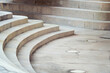 Modern architecture. Close up of design stairs made of stone in the park.