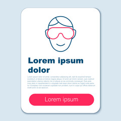 Wall Mural - Line Eye sleep mask icon isolated on grey background. Sleeping mask. Colorful outline concept. Vector