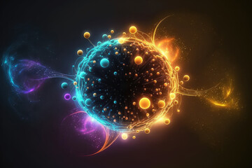 Wall Mural - futuristic space particles with an energy structure that is brilliant and rounded. vfx design elemen
