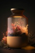 Fragrance flower bottle. Ambience of warmth, serenity with natural aromas creates calming harmony.
