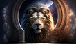 The cover image for the 8 8 Meditation shows a lion and a cosmic doorway. Generative AI
