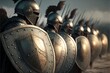 Soldiers in medieval historic fantasy armor, generative ai