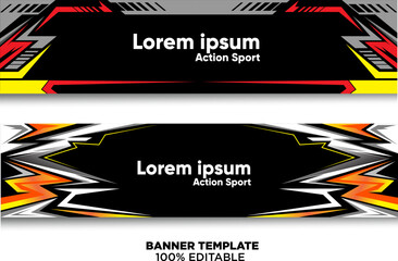 Wall Mural - Universal banner sport and racing template vector editable