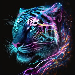 Tiger Multi Color Style Generative AI