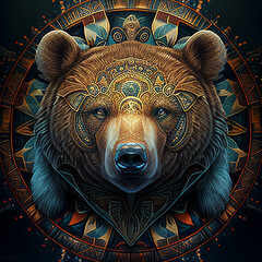 Wall Mural - spiritual shamanic bear