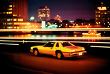Fototapeta  - City Landscape with a Majestic Outrun Car on the Highway Generative AI Photo